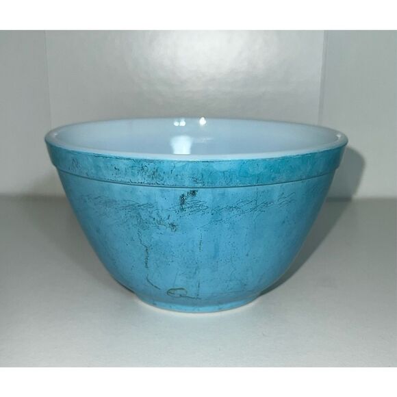 Vintage PYREX 1.5 Pint 5.5 Diameter Glass Mixing Bowl Ovenware 401 Blue Nesting - Picture 1 of 5